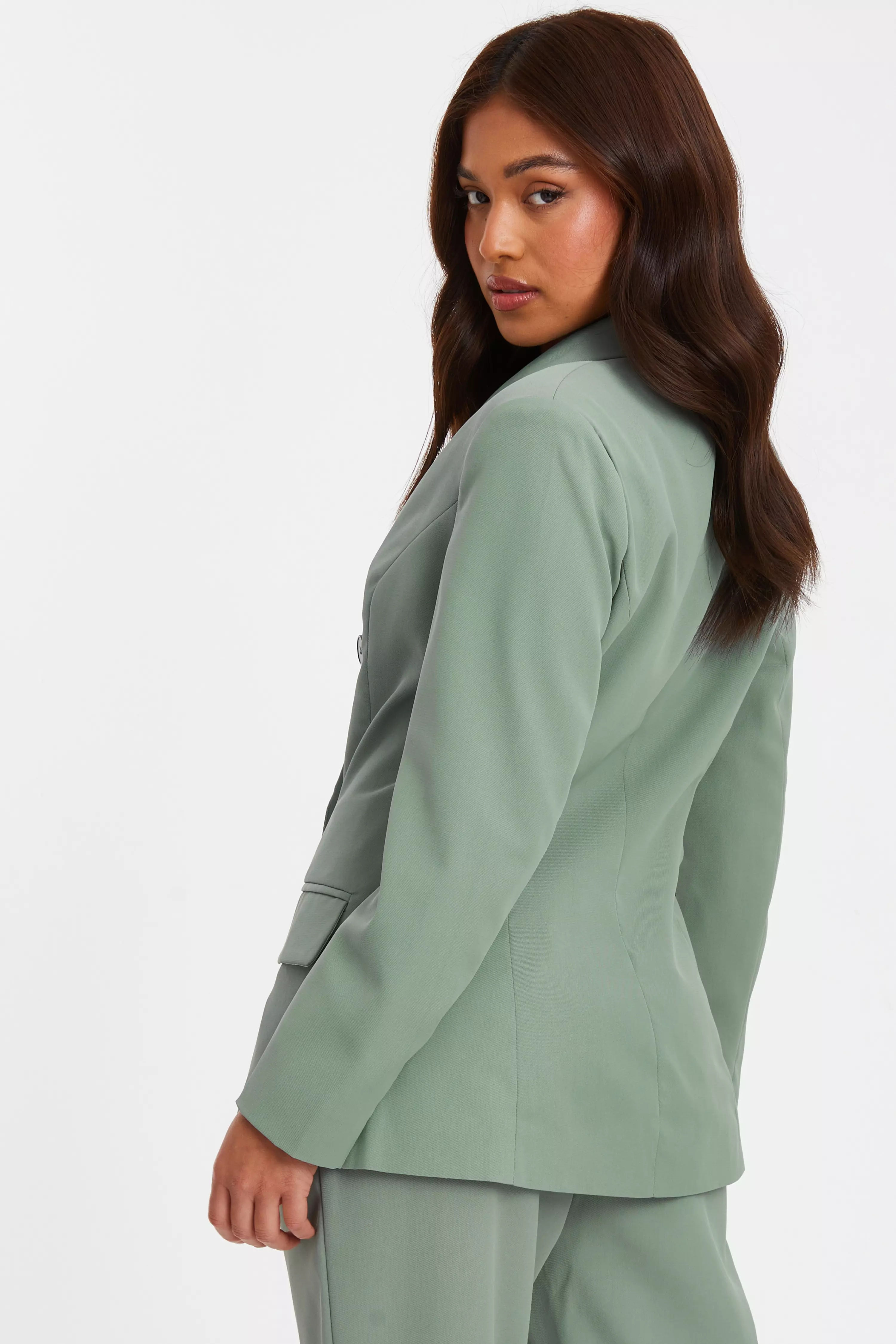 Petite Khaki Tailored Blazer - QUIZ Clothing