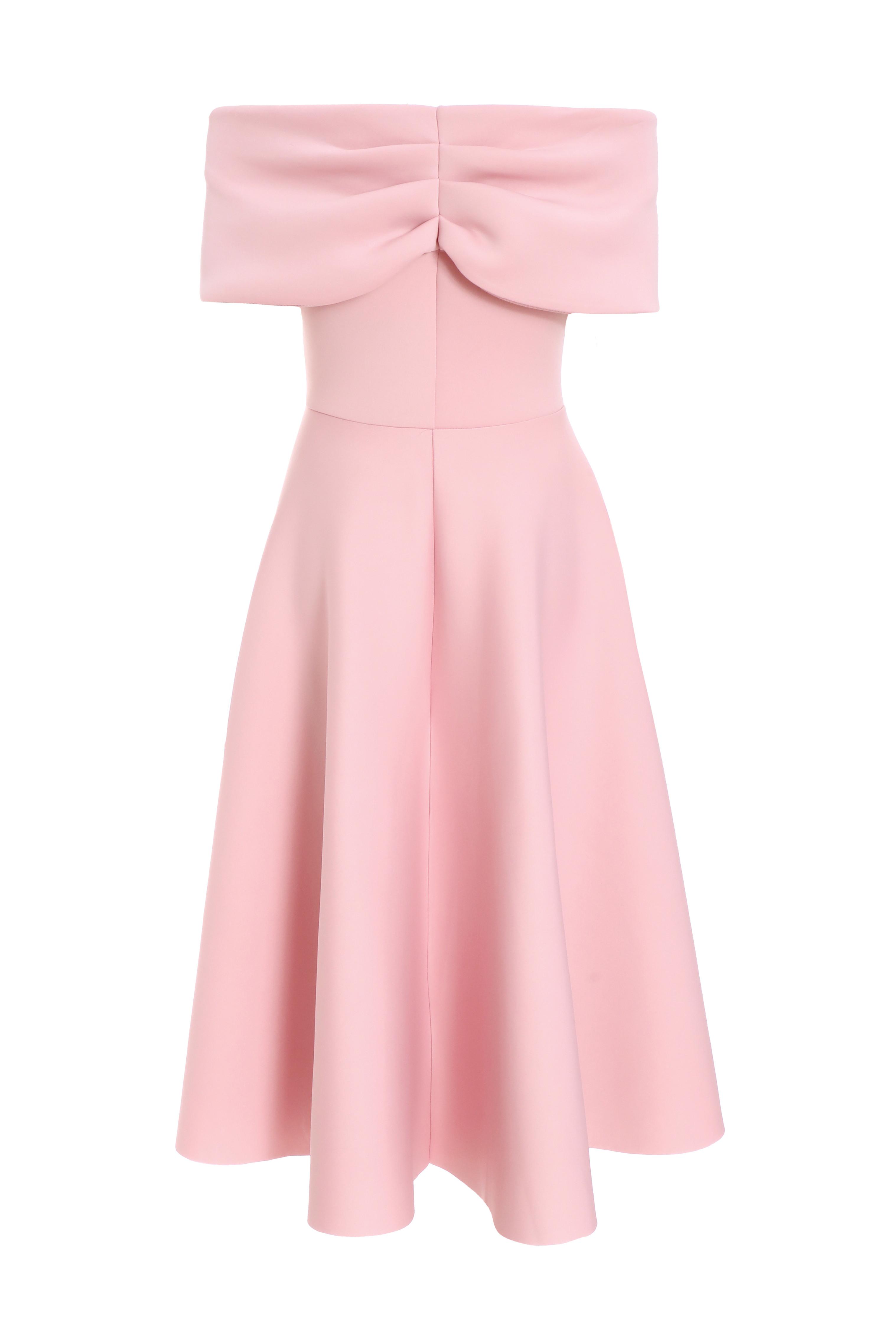 Pink Bardot Skater Midi Dress QUIZ Clothing