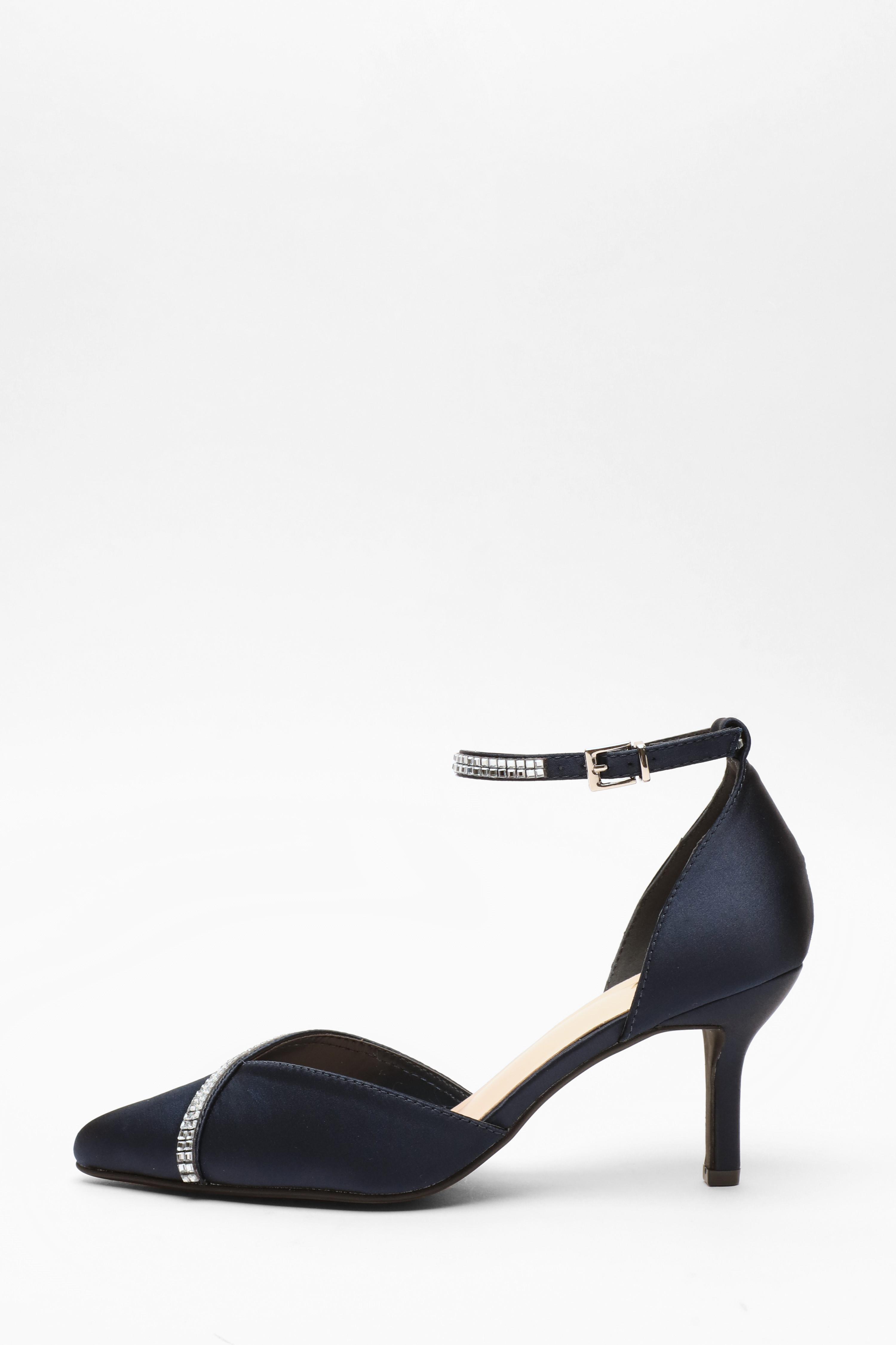 Navy satin heels on sale