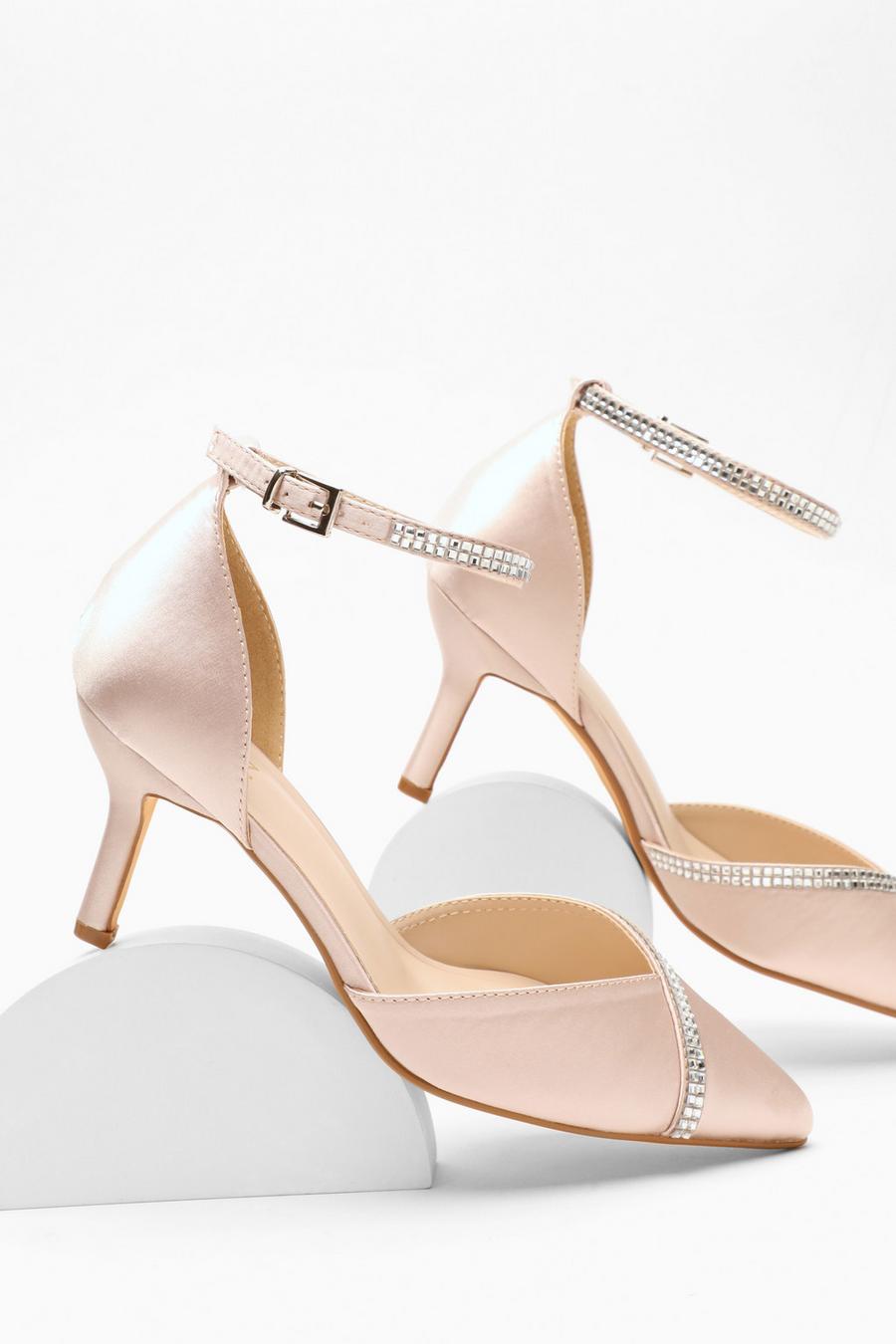 Champagne hot sale satin heels