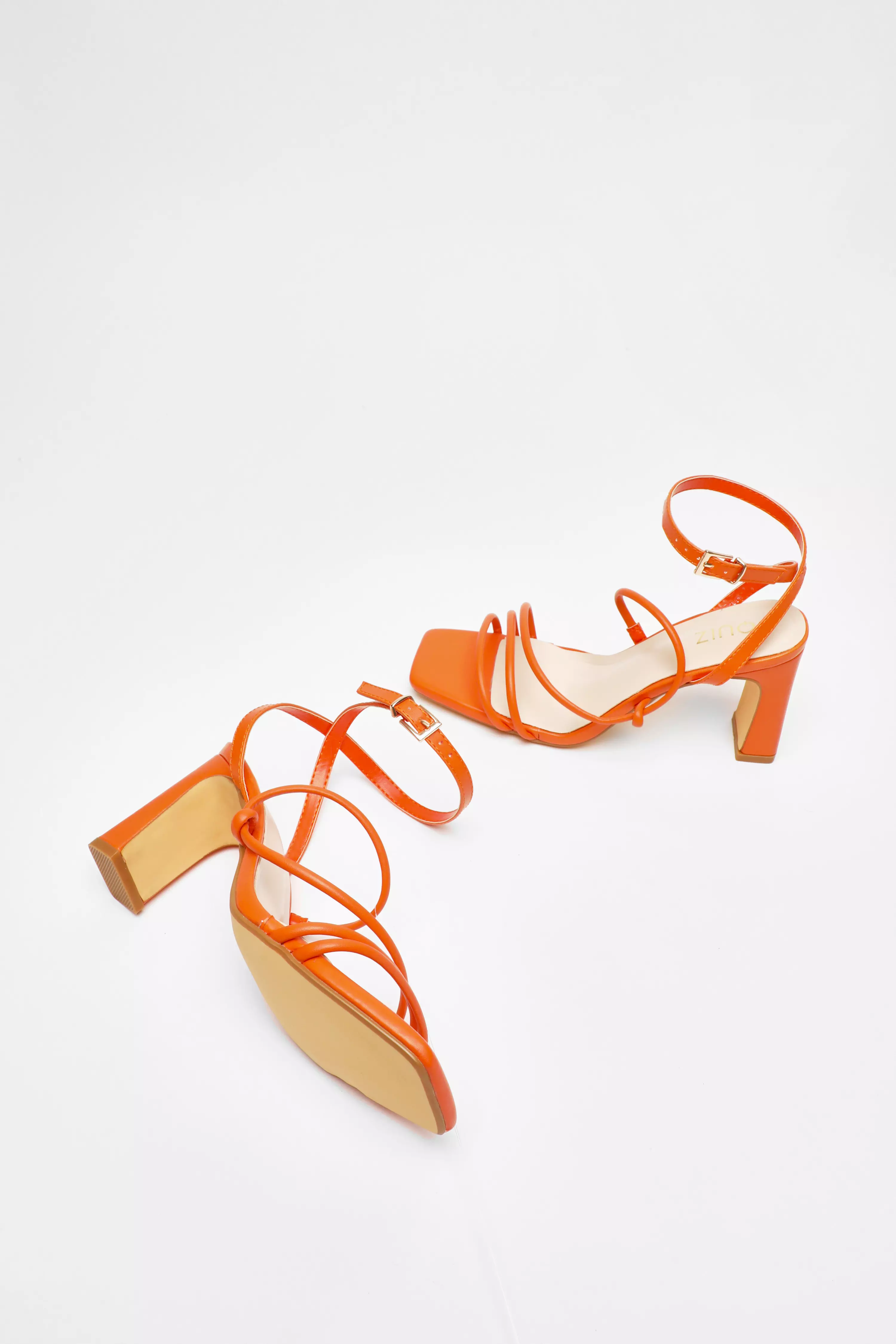strappy sandals orange