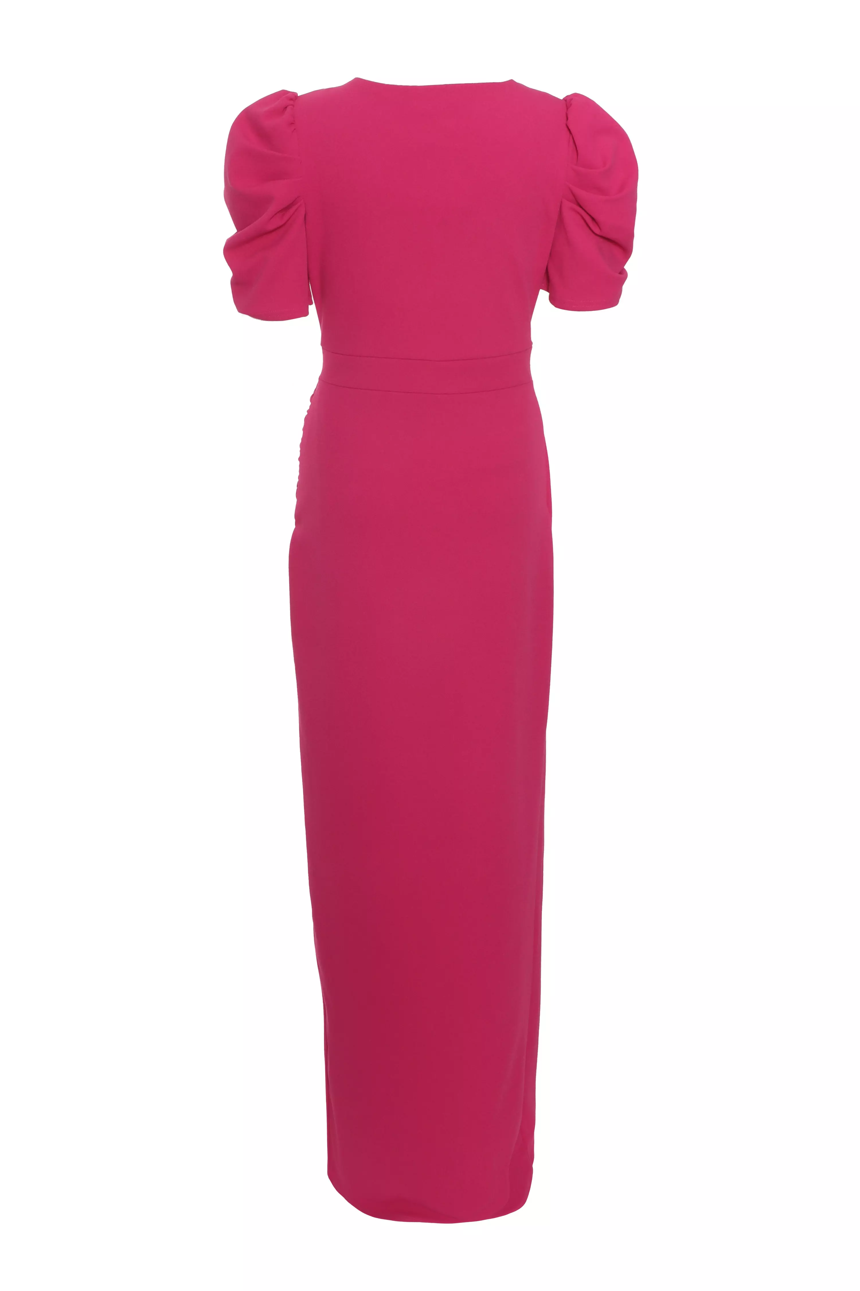 Fuchsia Wrap Maxi Dress - QUIZ Clothing