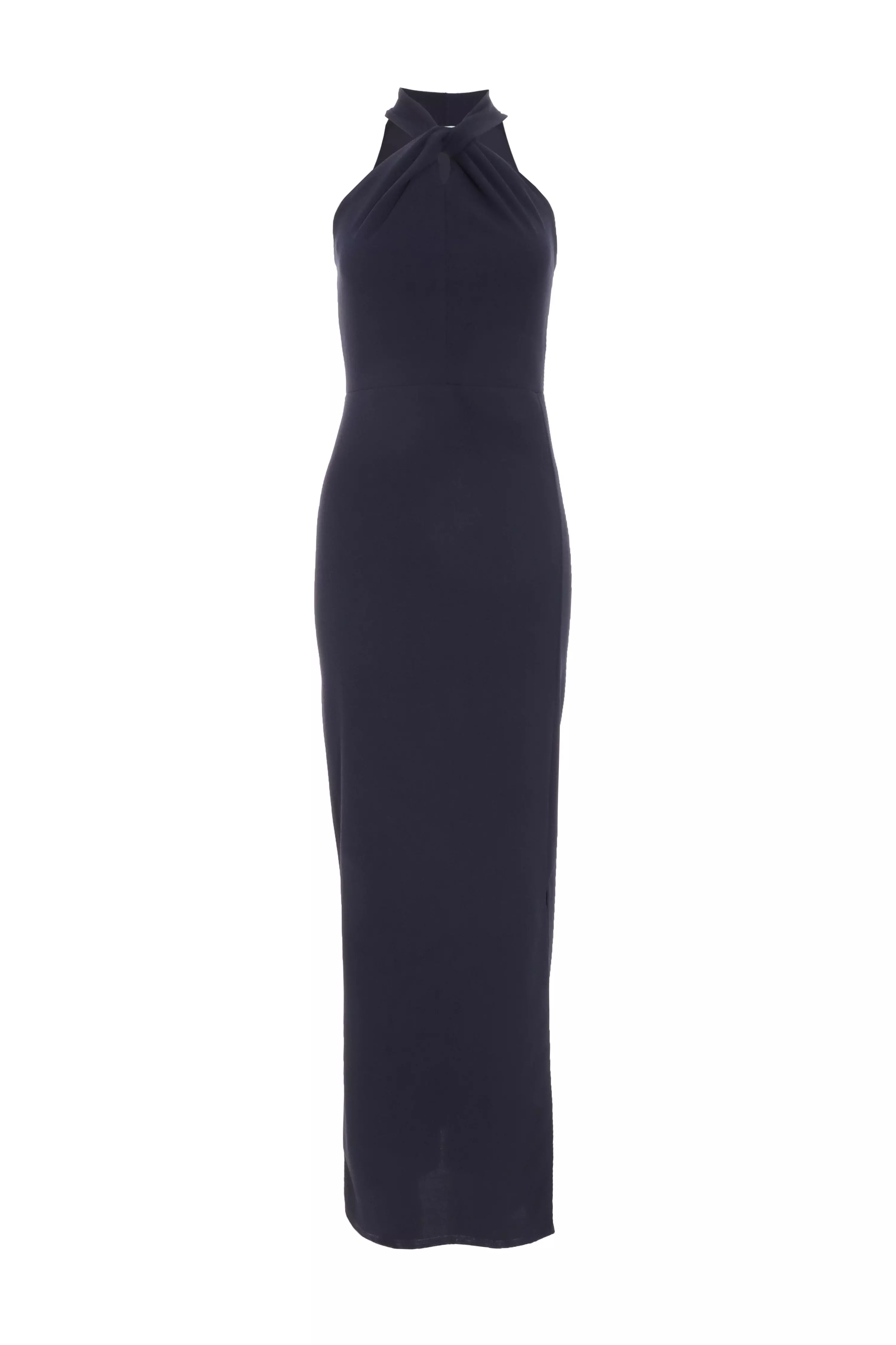 Navy Halter Neck Maxi Dress - QUIZ Clothing