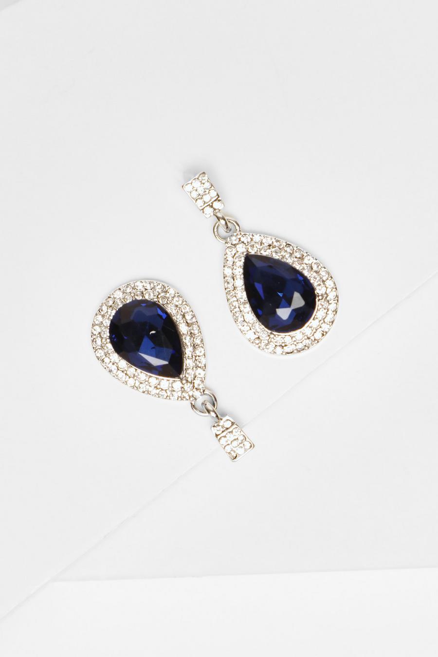 Navy on sale teardrop earrings