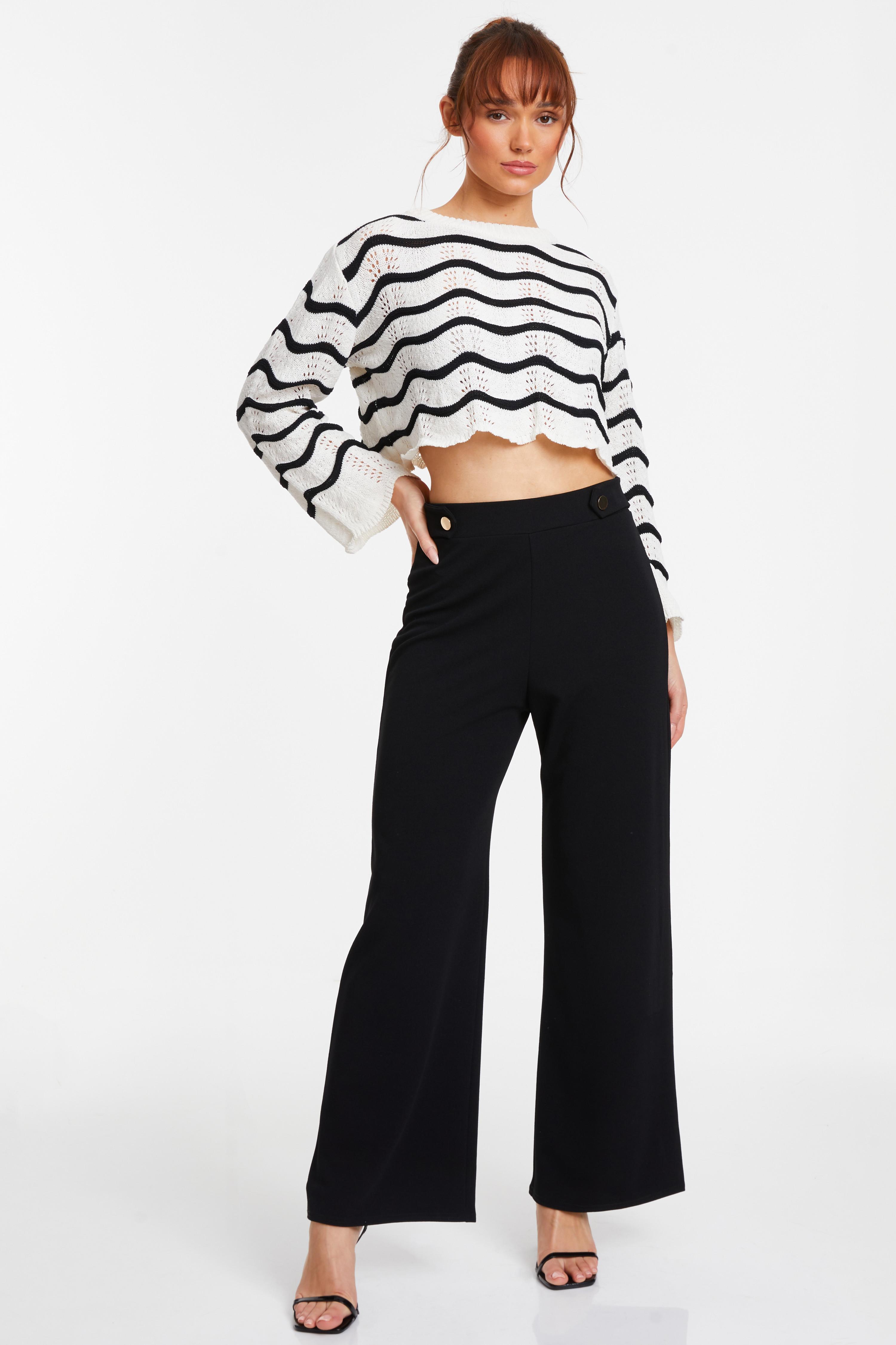 Quiz black wide leg trousers best sale