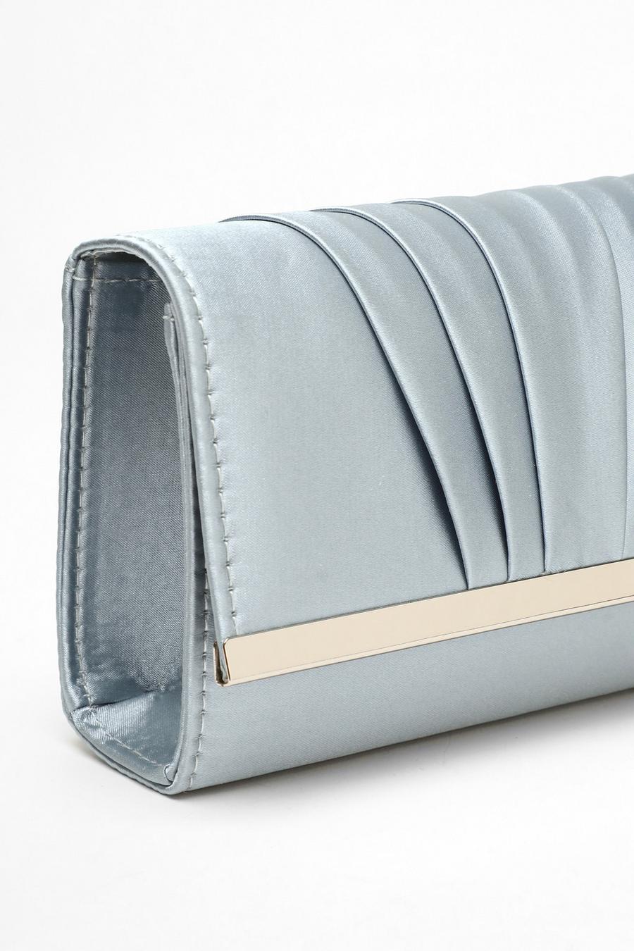 Pale blue satin clutch on sale bag