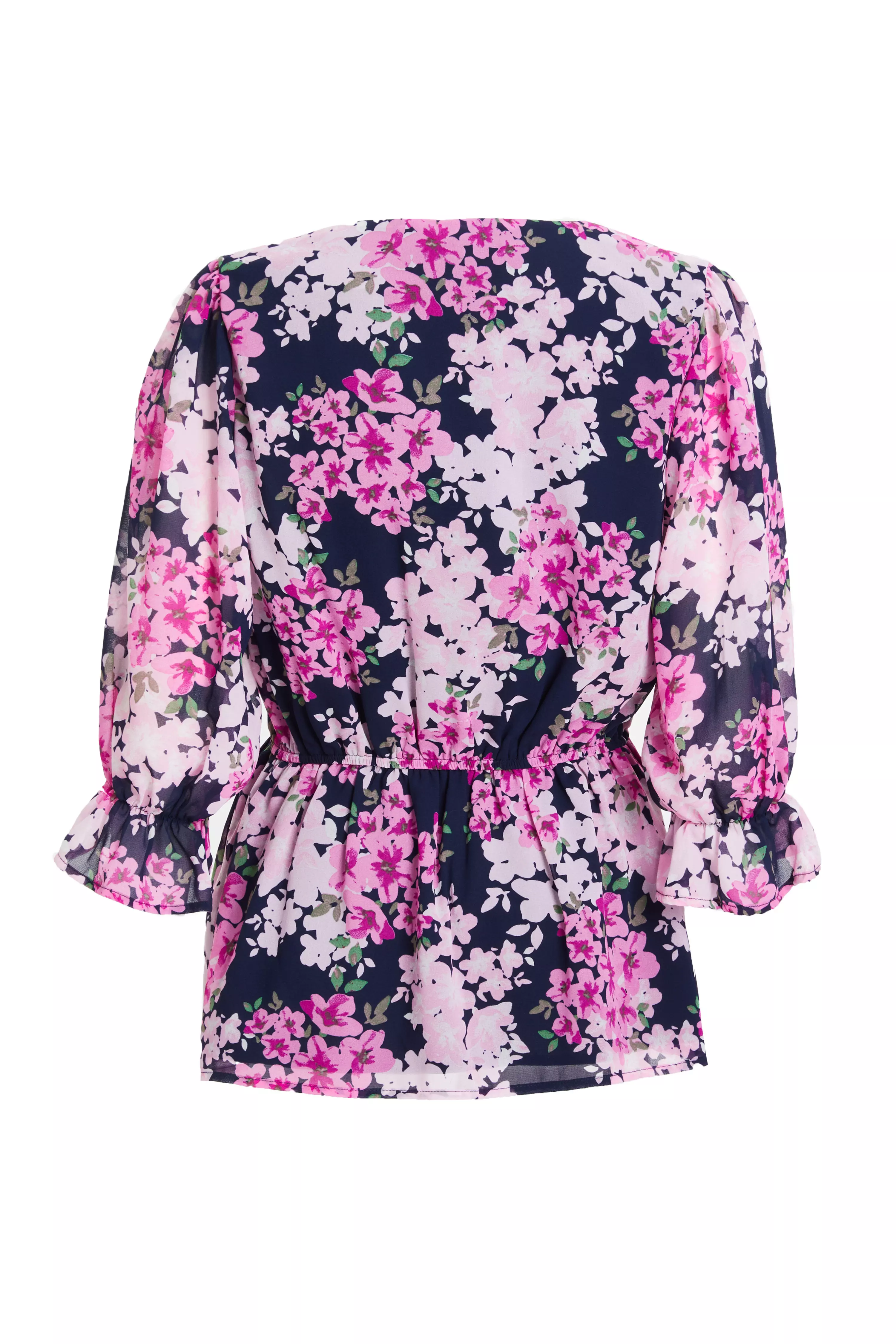 Pink Floral Wrap Top QUIZ Clothing