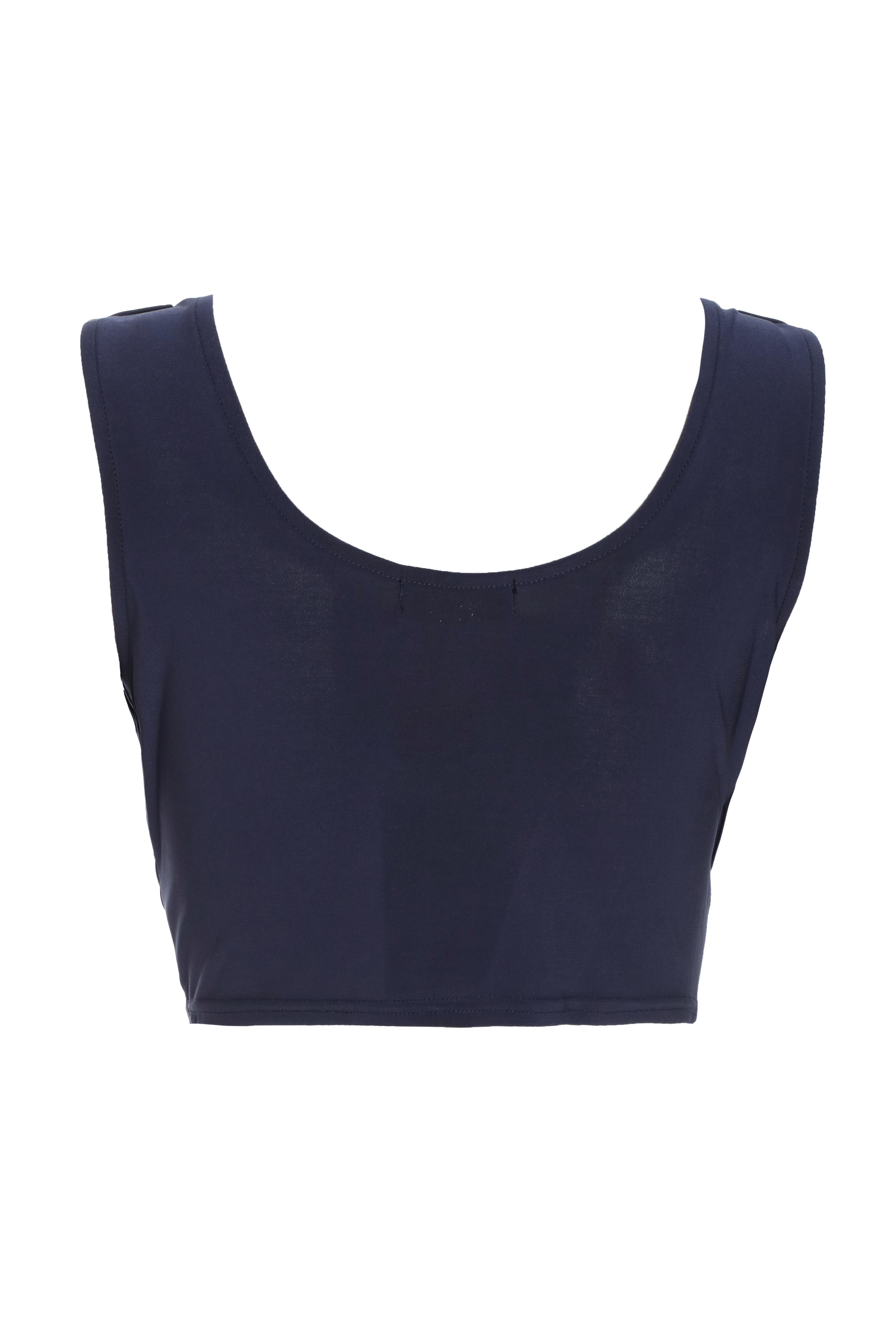 Navy Blue Plain Crop Top