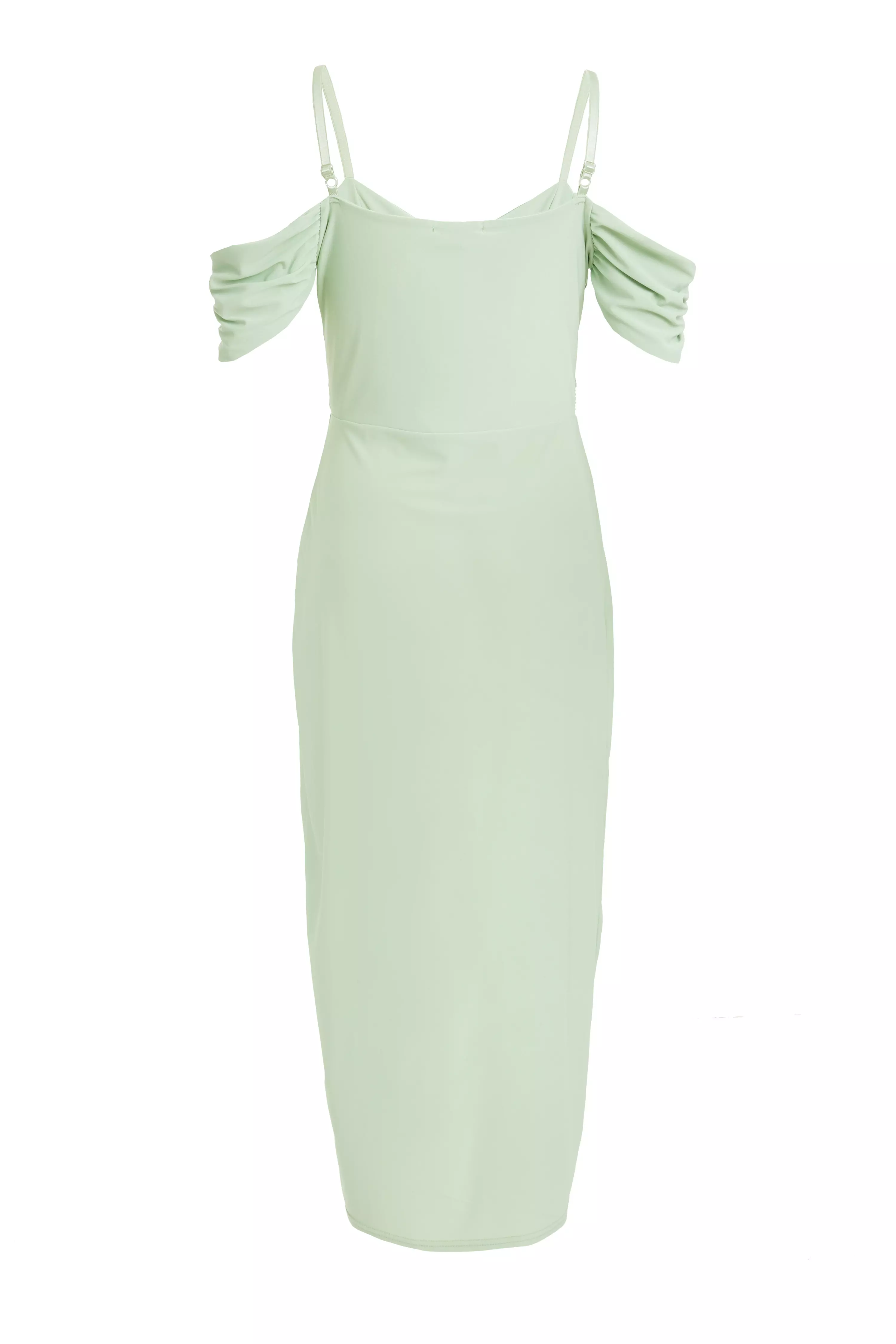 Sage Drop Shoulder Midi Dress - QUIZ Clothing