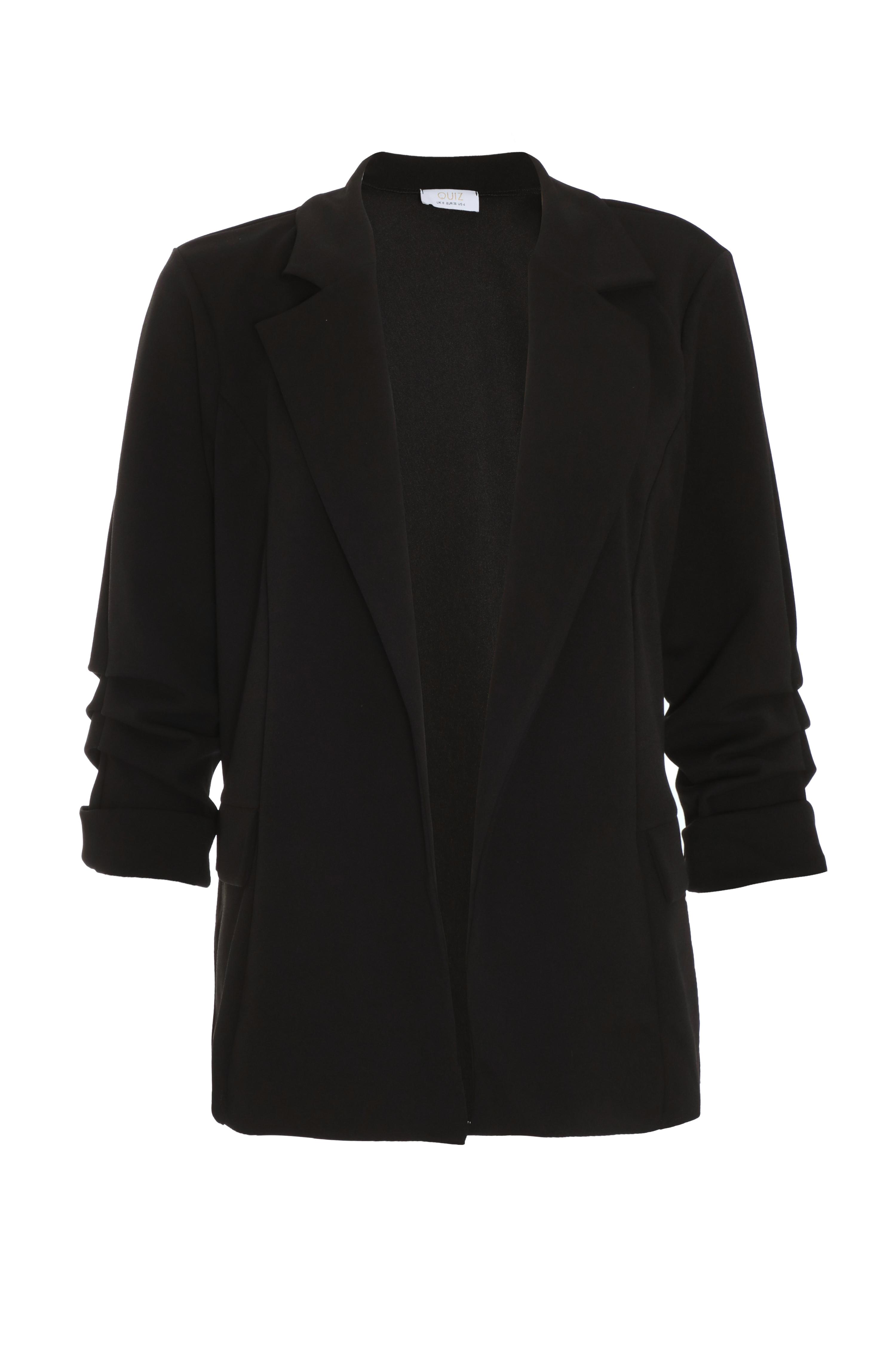 PETITE - 3/4 SLEEVED BLAZER, Black